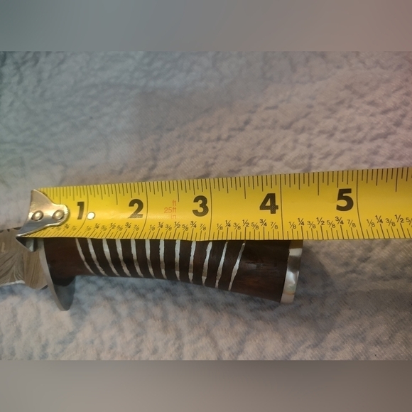 Damascus steel blade men's hunting knife with sheath - Picture 9 of 10